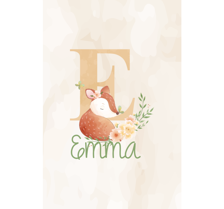 Rollo Fenster Kinderzimmer fuchs mit initiale und namen - TenStickers