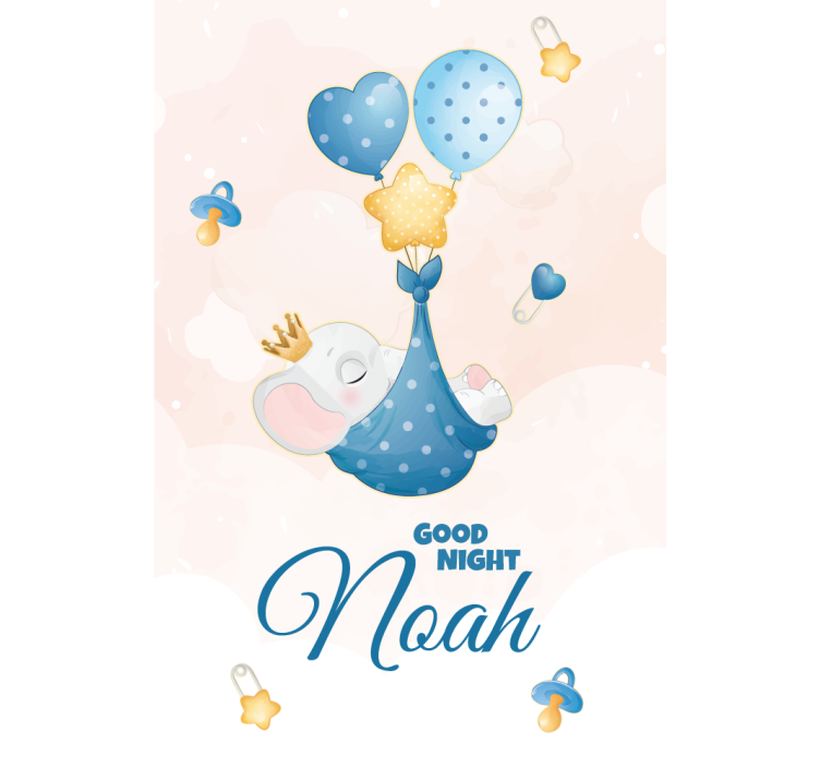 Rollo Fenster Baby gute nacht elefant mit namen - TenStickers