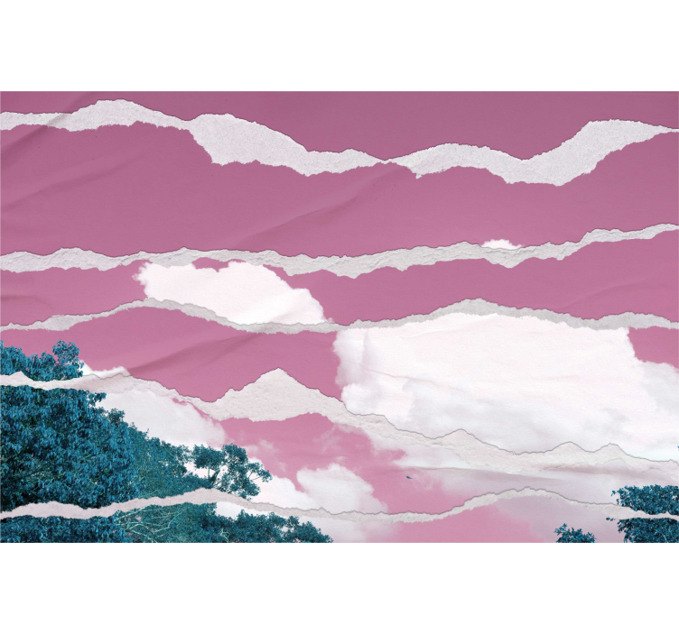 Rollo Fenster Wolken wolkiger rosa horizont - TenStickers