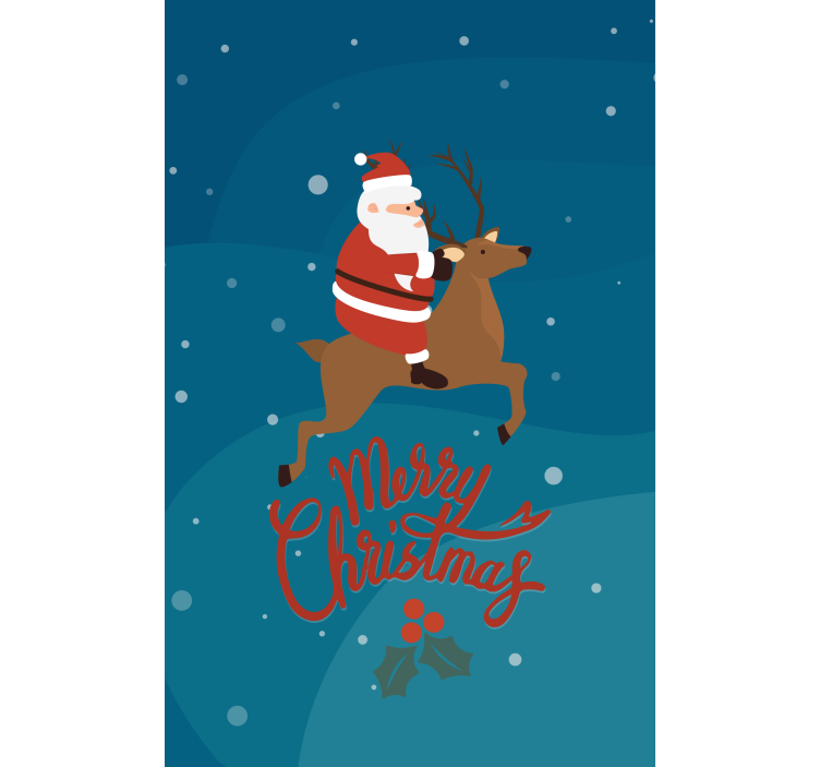 Rollo Fenster Originell weihnachtsmann reitet rentier - TenStickers