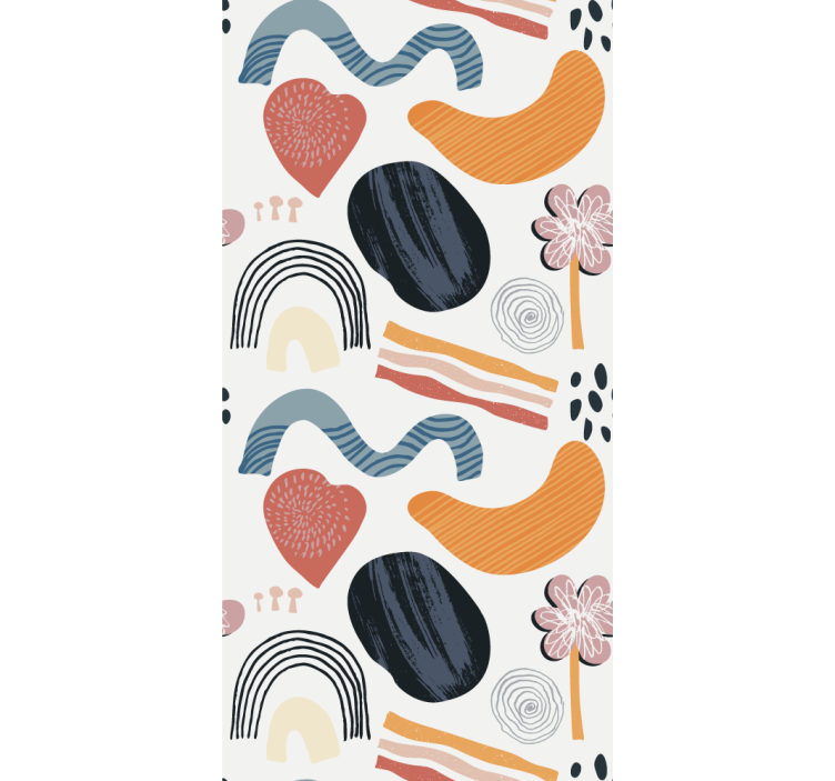 Rollo Fenster Zeichnung abstrakte pastellfarbene formen - TenStickers