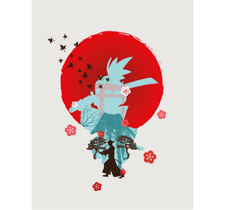 Rollo Fenster Superhelden samurai-silhouette - TenStickers
