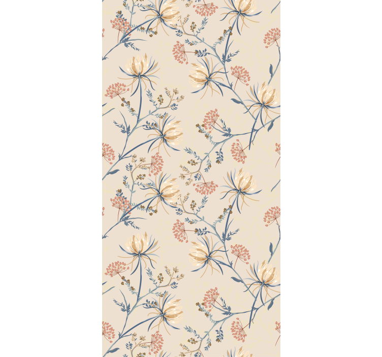 Rollo Fenster Blumen und Pflanzen Blumen Blüte beige Muster - TenStickers