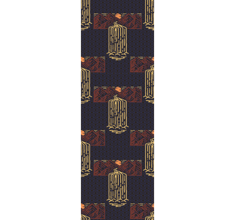 Rollo Fenster Vintagemuster sonnenuntergang mit wasserfällen - TenStickers