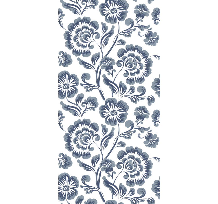 Rollo Fenster Blumen elegante graue muster - TenStickers