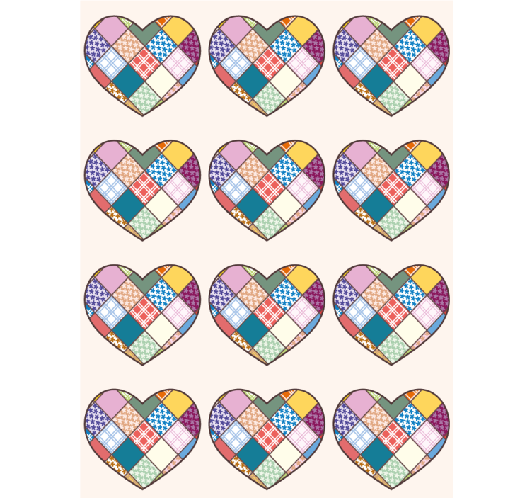 Rollo Fenster romantisch bunte patchwork-herzen - TenStickers