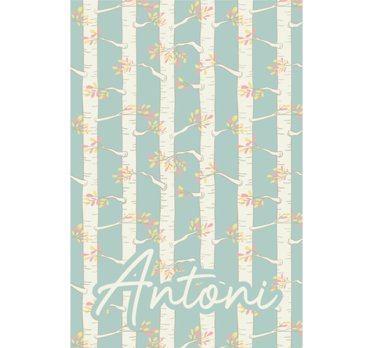 Rollo fenster baum birken mit namen - TenStickers