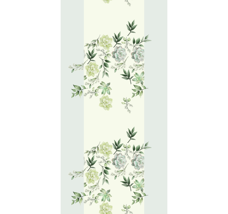 Rollo Fenster Elegant florales grünmuster - TenStickers
