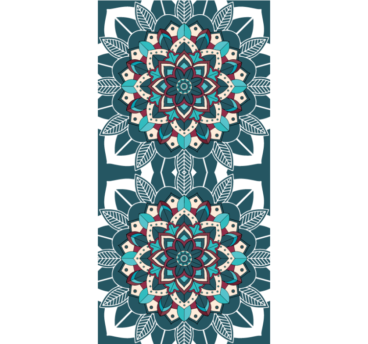 Rollo Fenster mit Muster elegante blaue fliesen - TenStickers