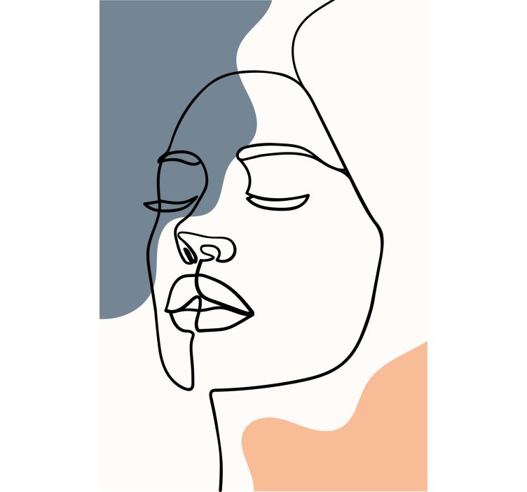 Rollo modern Gesicht mit Linien - TenStickers