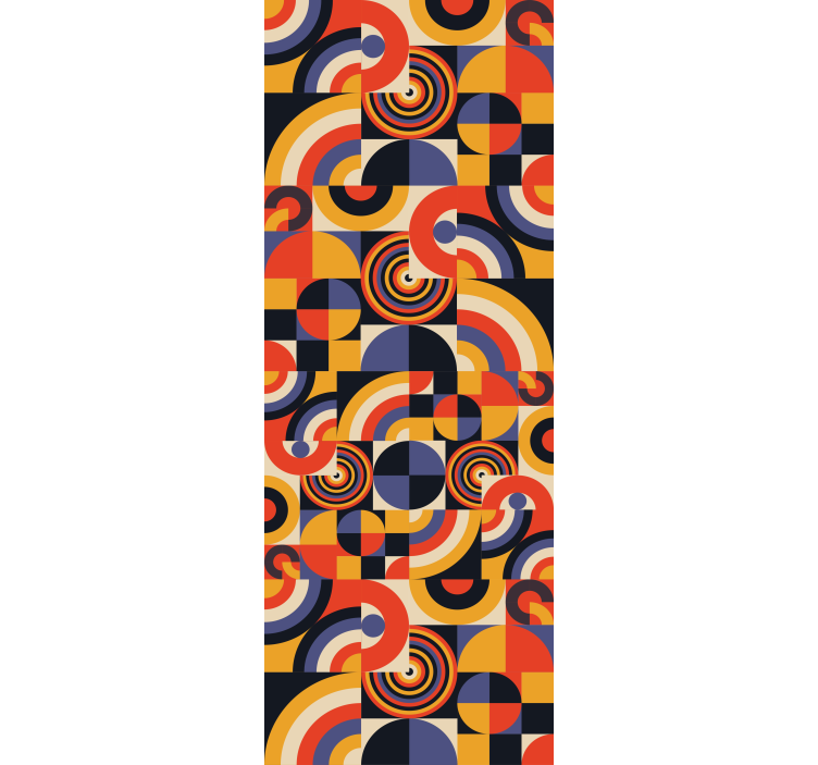 Fenster Rollo modern bunte Bauhaus Kreise - TenStickers