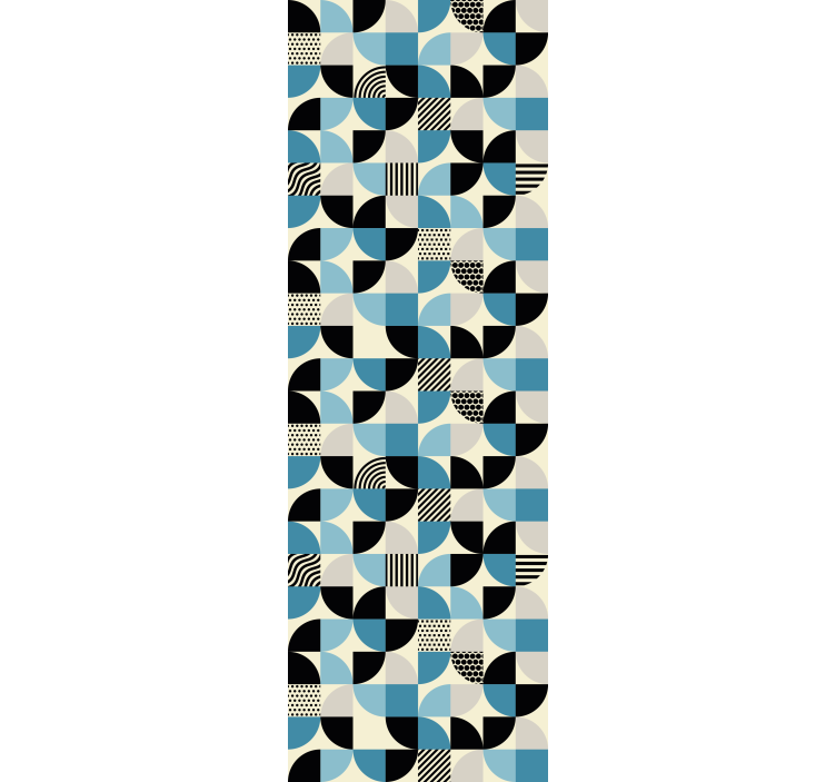 Rollo modern Blaues Bauhaus Muster - TenStickers