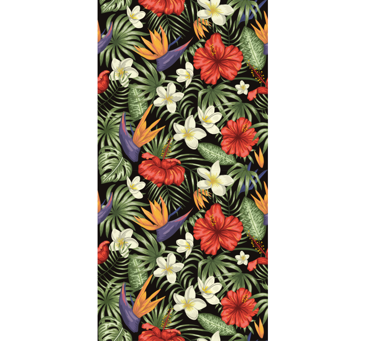Rollo mit Blumen Tropische Dschungelpflanzen - TenStickers