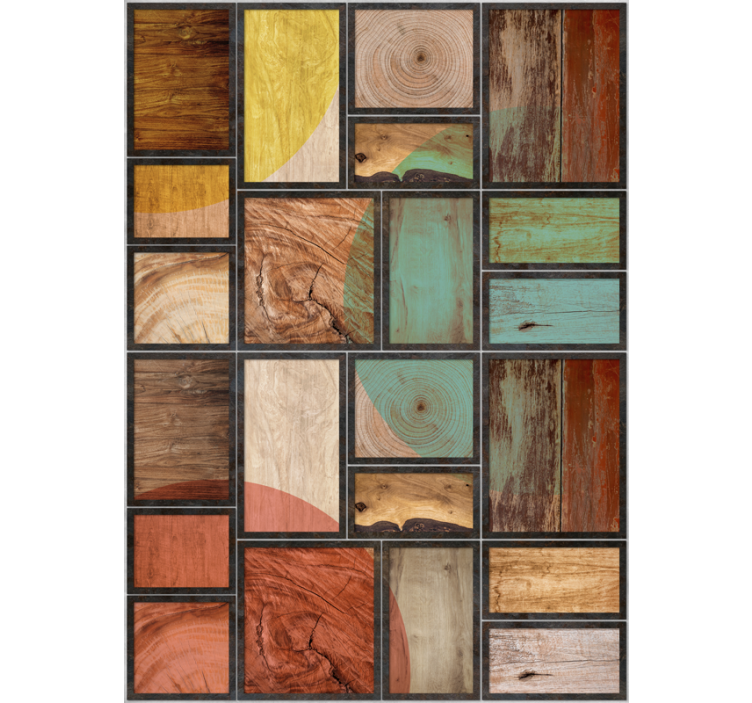 rollo Textur und Muster Rahmen mit Holz - TenStickers