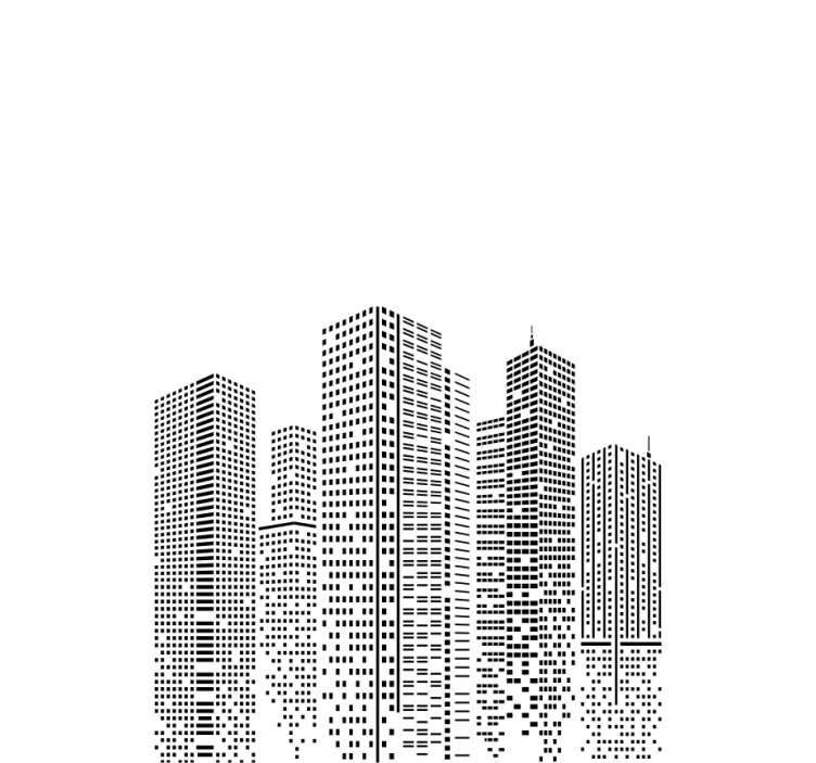 Originelles Rollo Skyline Design - TenStickers