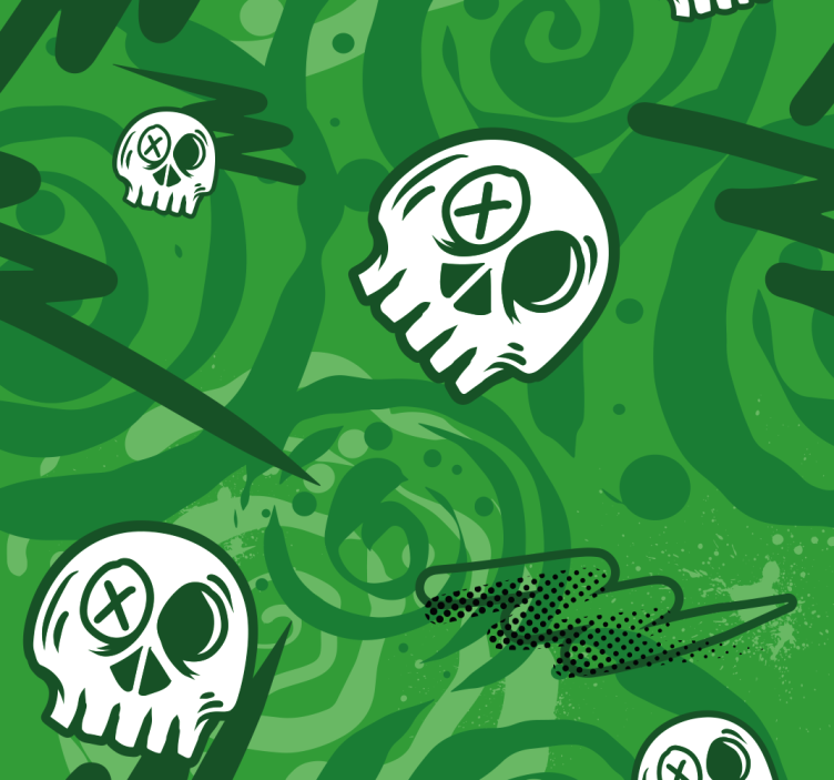 Rollos Jugendliche Graffiti Totenkopf grün - TenStickers