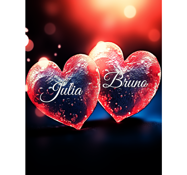 Originelle Rollo Fenster personalisiert herzen mit namen - TenStickers