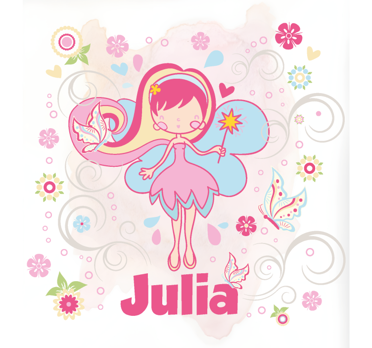 Rollo Fenster mit Namen fee mit schmetterlingen - TenStickers