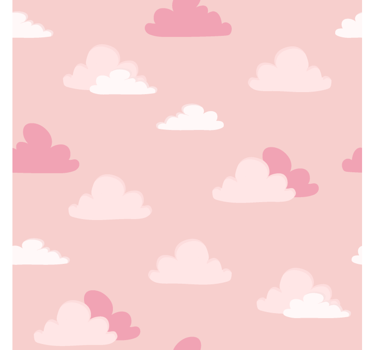 Rollo Fenster Wolken Muster Weiß Rosa - TenStickers