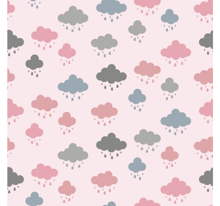 Rollo Fenster Regenwolken Rosa Grau - TenStickers