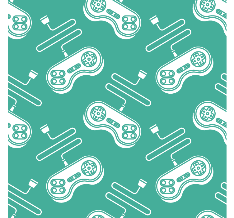 Gamer rollo retro-weißes bedienmuster - TenStickers