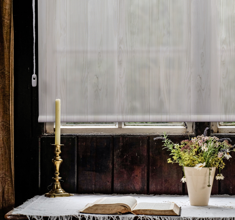 Rollo Fenster rustikal Weiße Holzoptik - TenStickers