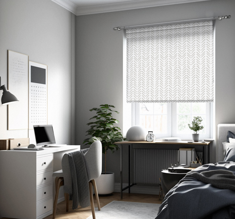 Skandinavische Rollos Graue abstrakte linien zick-zack - TenStickers