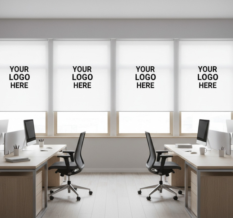 Rollo fenster home office mit individuellem logo - TenStickers