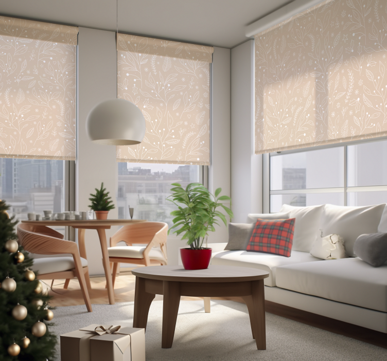 Rollos Wohnzimmer mit beige weihnachtspflanzen - TenStickers