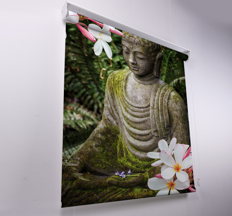 Blumengrün Buddha Zen Rollo Wohnzimmer - TenStickers
