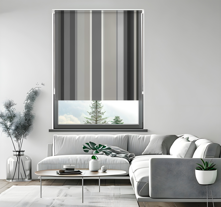 Rollo Fenster Elegant gestreiftes graues muster - TenStickers