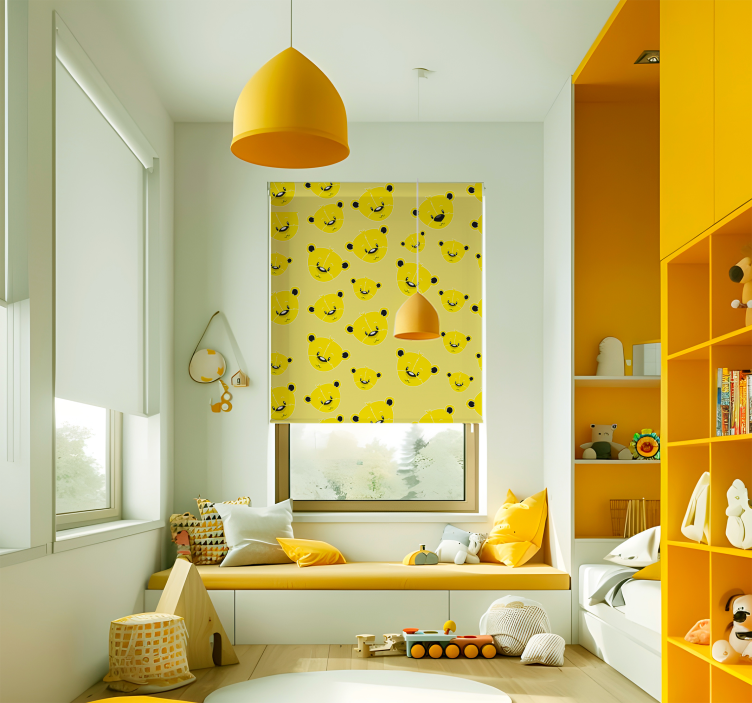 Rollo Fenster Kinderzimmer gelbe Teddybären - TenStickers