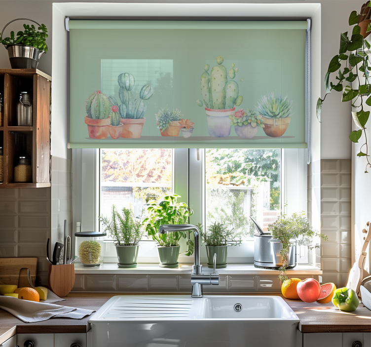 Rollo Fenster Kaktus minimalistischer stil - TenStickers