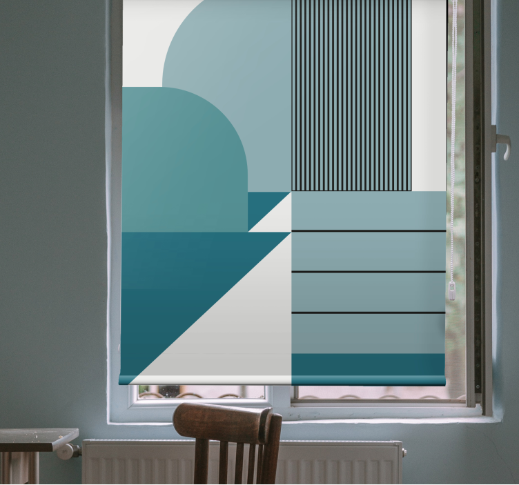 Fenster Rollo originelle blaue bogenmuster - TenStickers
