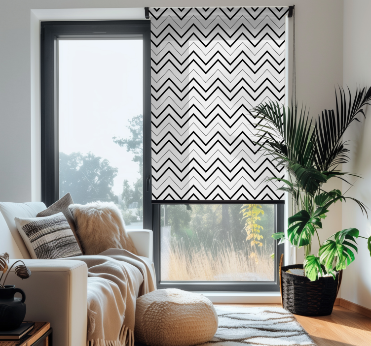 Fenster Rollo modern geometrisches Zick-Zack-Muster - TenStickers