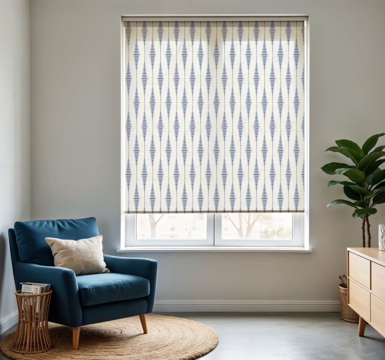 Rollo Wohnzimmer rabaul ikat blau und beige - TenStickers