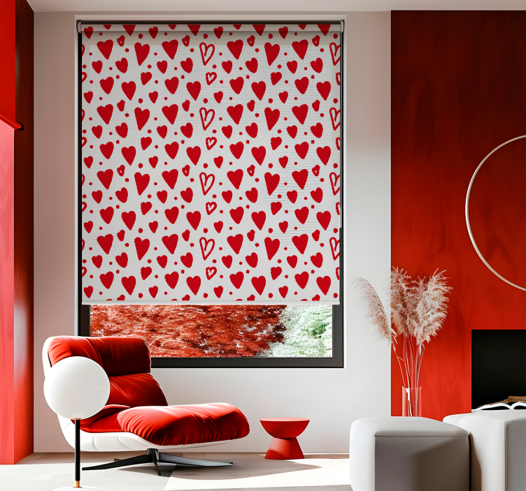 Rollo Fenster romantisch herz-muster - TenStickers