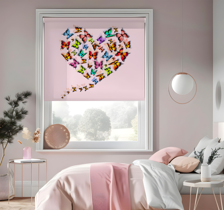 Rollo Fenster Schmetterlinge herz-design - TenStickers