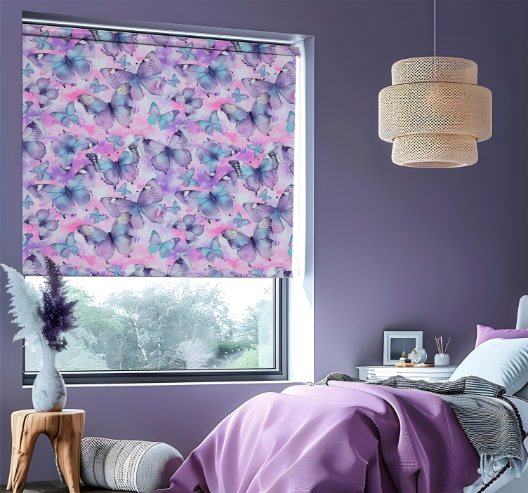 Rollo Fenster Schmetterlinge splash-stil - TenStickers