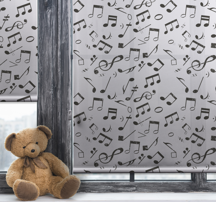 Rollo Fenster Kinderzimmer Musiknoten - TenStickers