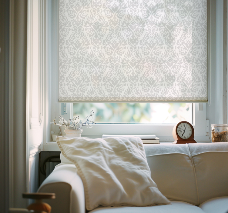 Rollo Fenster Weiß grunge-damast - TenStickers