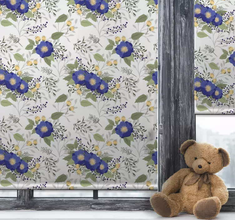 Rollo Fenster Kinderzimmer lila Blumen - TenStickers