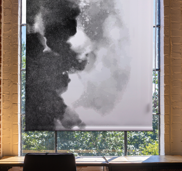 Rollo Wohnzimmer mit grau-schwarze Texturen - TenStickers