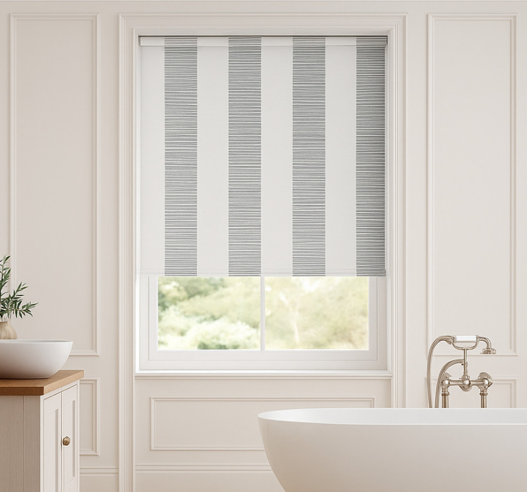 Rollo Fenster Badezimmer ceramica righe grigio - TenStickers
