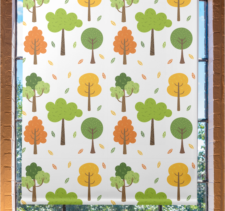 Rollo Fenster Baum buntes muster - TenStickers