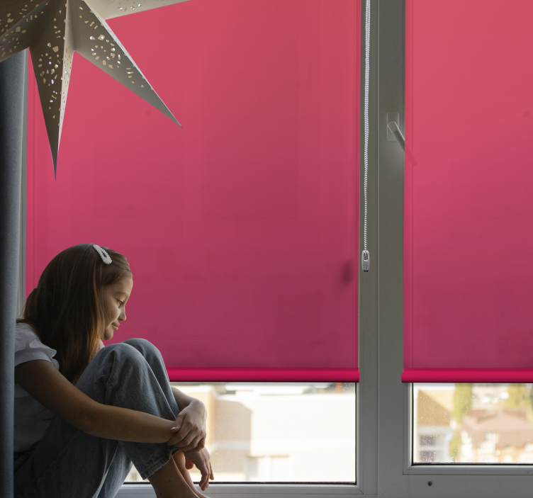 Rollo Fenster Blickdicht intensive rosa farbe - TenStickers
