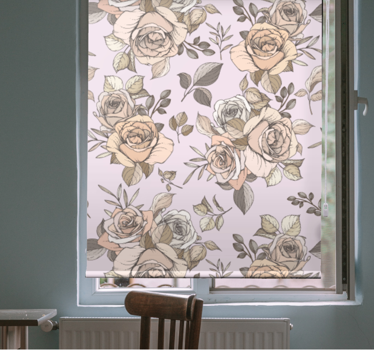 Rollo Fenster Blumen anmutiges rosenmotiv - TenStickers