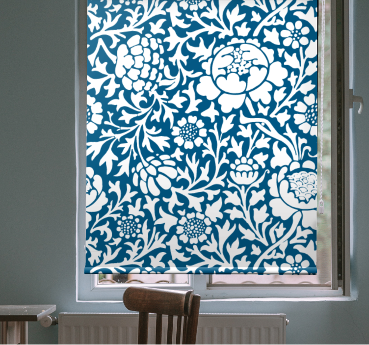 Rollo Fenster Blumen blaues vintage-muster - TenStickers