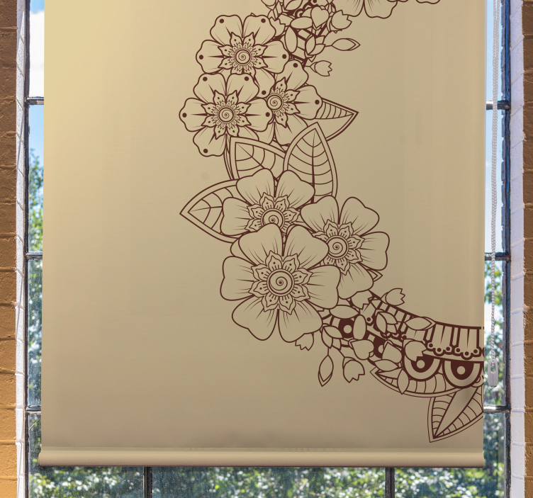Rollo Fenster Blumen blumenumrissdesign - TenStickers