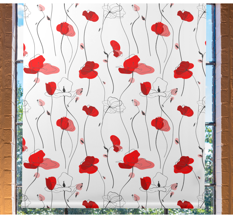 Rollo Fenster Blumen elegante blumenblüte - TenStickers